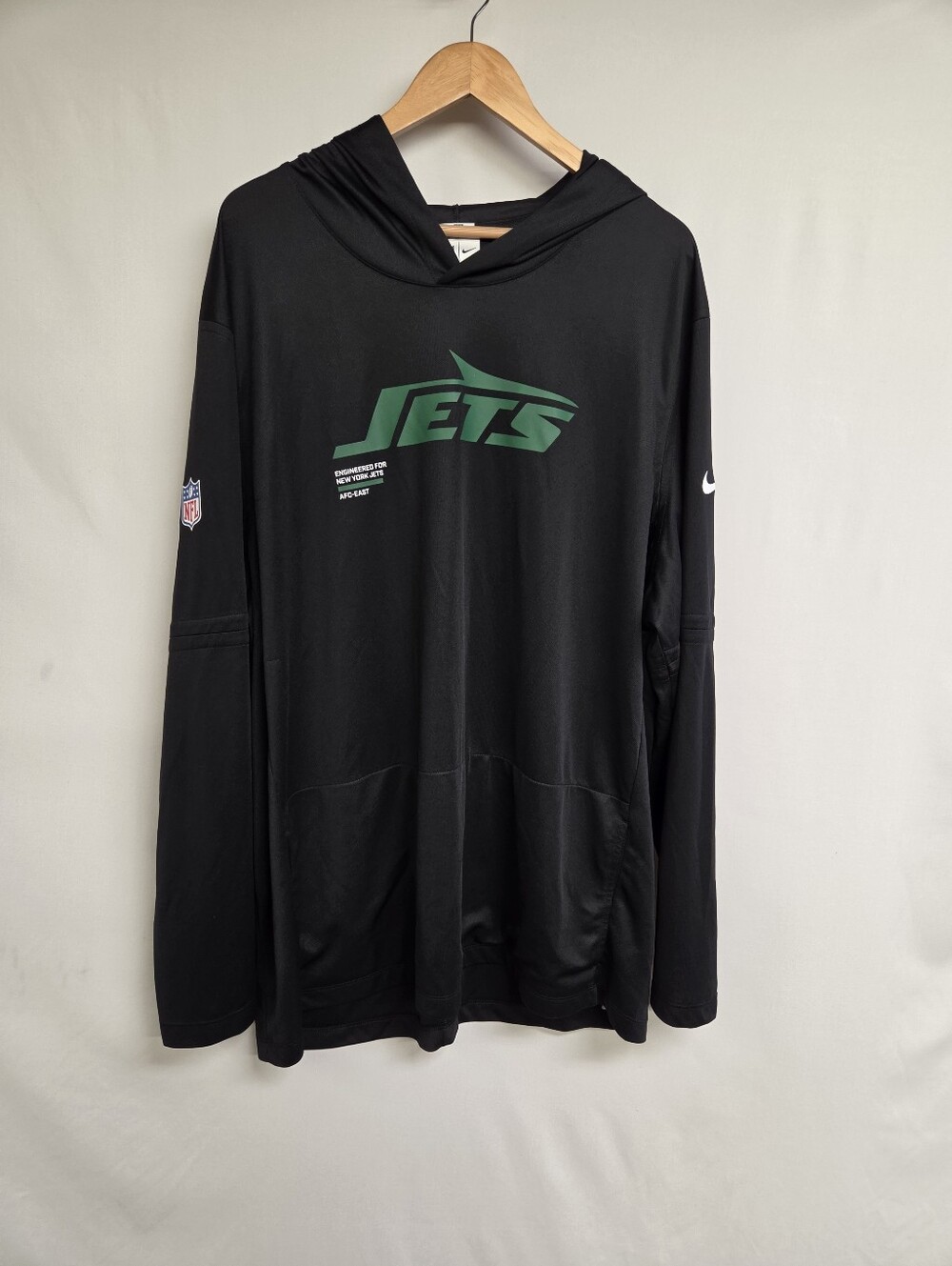 New York Jets Nike Sideline Pure Fury Performance L/S Hood T-Shirt MSRP $80 3XL